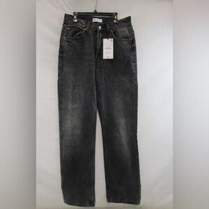 Zara- Black High Rise Cotton Straight Fit Jeans- NWT Size 8 Regular Length